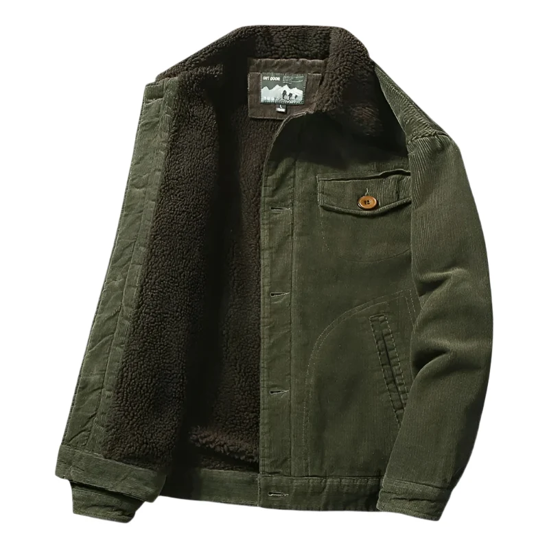 Heren Corduroy Jacket Winddicht Zachte Voering