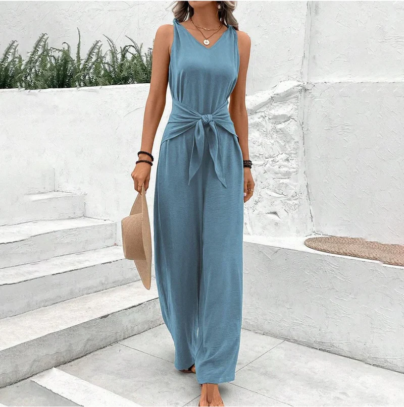 Dames Jumpsuit Mouwloos Vloeiend Lichtgewicht Stof