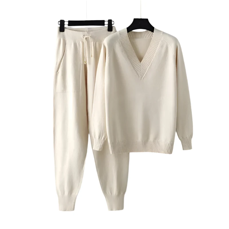 Dames Comfy Set Gebreid Polyester Voor Winterse Warmte