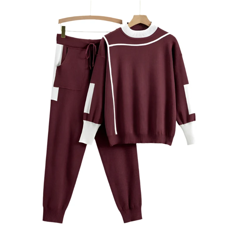 Dames Gebreide Trui en Broek Set Casual Comfortabel