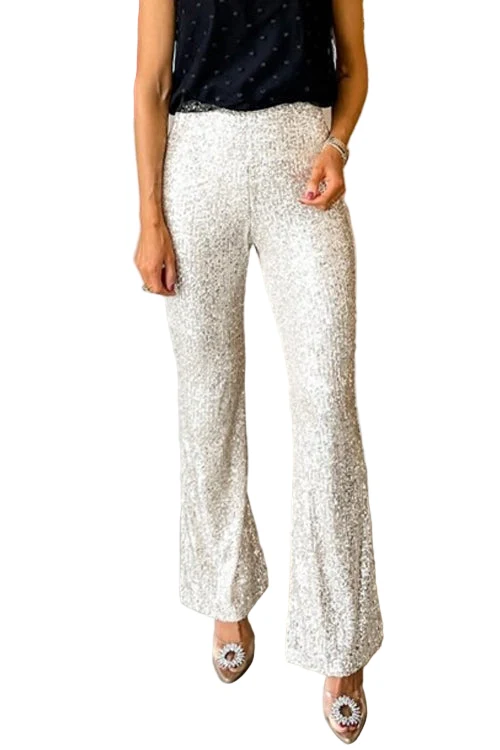 Dames Hoge Taille Bell Bottoms met Pailletten